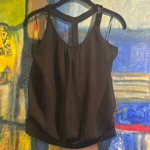 Express Women's Black beaded Razor Back Blouse Size M